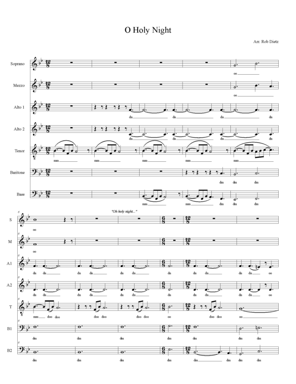 O Holy Night Music Sheet page 1