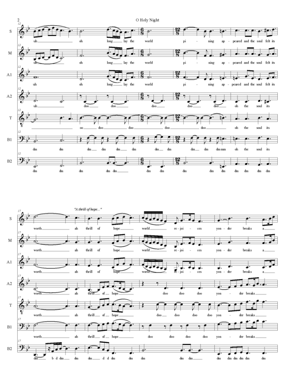 O Holy Night Music Sheet page 2
