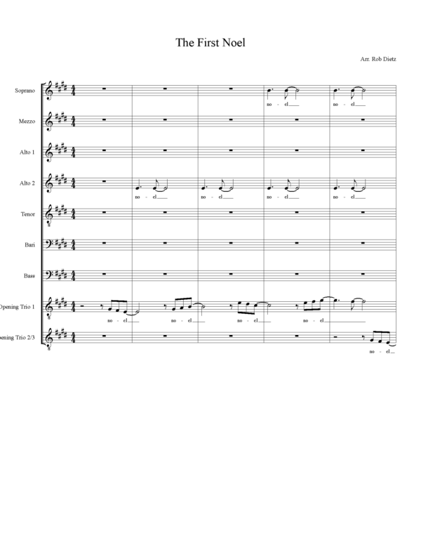 The First Noel Music Sheet page 1