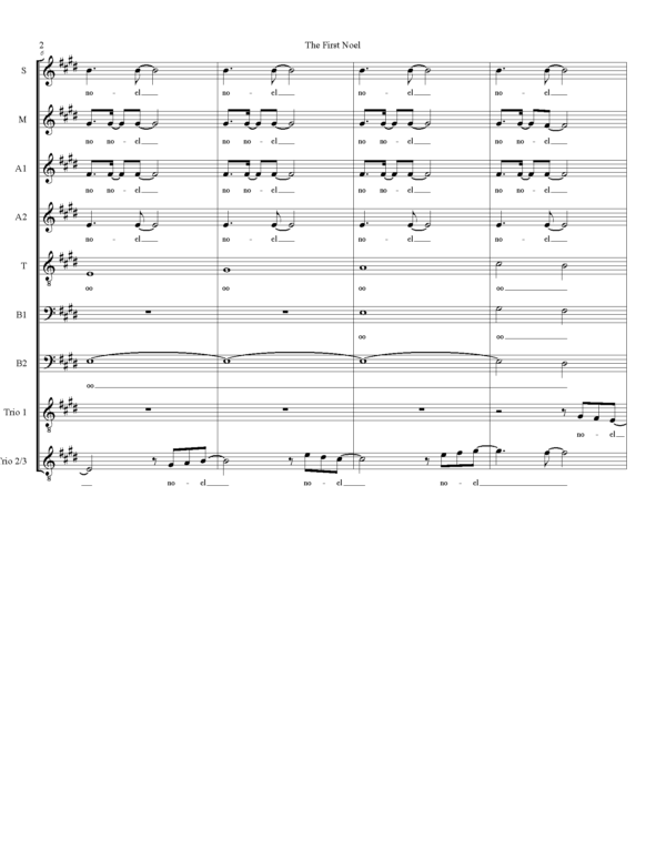 The First Noel Music Sheet page 2
