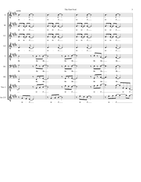 The First Noel Music Sheet page3