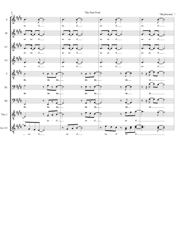 The First Noel Music Sheet page 4