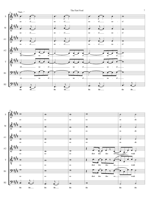 The First Noel Music Sheet page 7